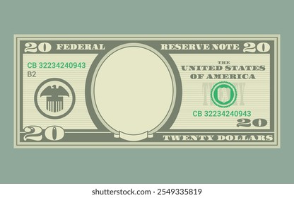 Billete de 20 dólares estadounidenses - dinero en efectivo de billetes de dólar americano aislado en el fondo