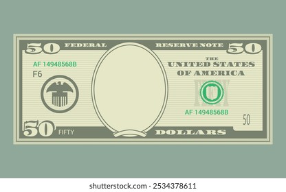 US Dollars 50 banknote - American dollar bill cash money isolated on background