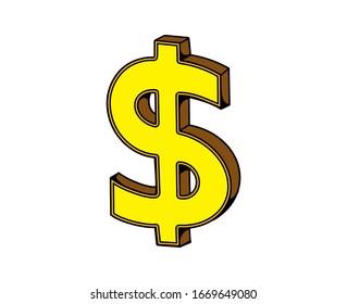 us doller 3d icon vector illustration