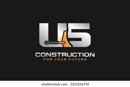 US Dozer logo vector for construction company. Heavy equipment template vector illustration for your brand.