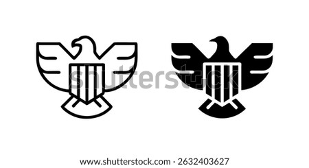 US eagle emblem icon collection. Perfect for patriotic or official designs.