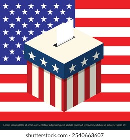 Cópia arquivada em 15 de julho de 2012 "US Election Banner, Volot Box on USA Flag Background" . Ilustração vetorial 