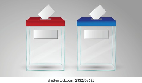 us election box vote isolated or realistic empty ballot box with voting paper. eps vector