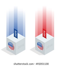 Us Election infographic. Ballot Box for an election. 