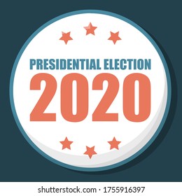 US election pin vector isolated. Vote for president, democratic and republican parties. Voting badge.