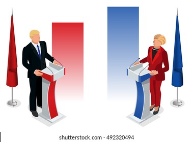 Us Election. Presidential election in united states. Usa symbol Presidential debate concept. 