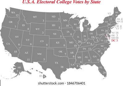 US Electoral College Votes By State