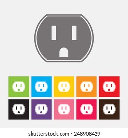 U.S. electric household outlet icon - Vector