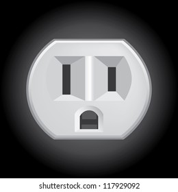U.S. electric household outlet isolated - illustration