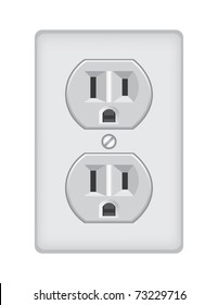 U.S. electric household outlet isolated - illustration