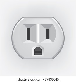 U.S. electric household outlet isolated - illustration