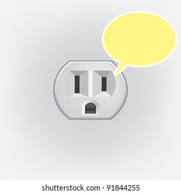 U.S. electric household outlet isolated - illustration