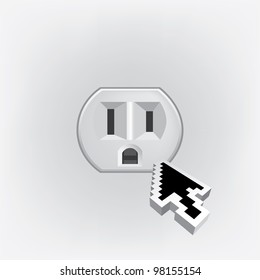 U.S. electric household outlet isolated - illustration