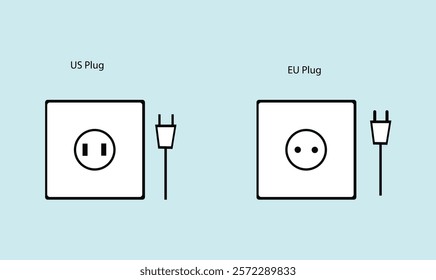 
US and EU plug vector illustration for use.