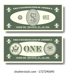 US fictitious green paper money in denominations of  one dollar with two seals Part six