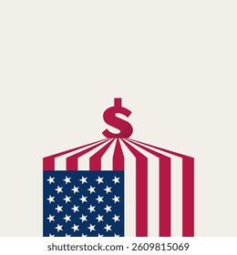 US financial crisis, vector concept. Symbol of stock market crash, depression, bankruptcy, chaos. Minimal design eps10 illustration.