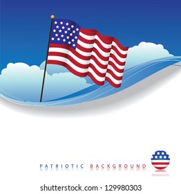 U.S. Flag Background. EPS 8 vector, grouped for easy editing. No open shapes or paths.