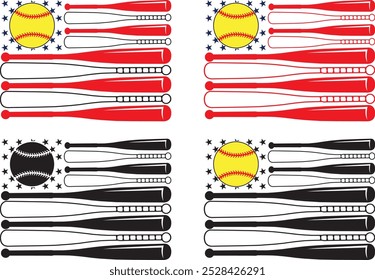 US Flag Baseball Bat, Baseball American Flag, Baseball Cut File