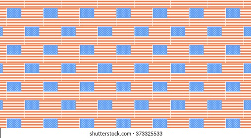 US flag in blocks