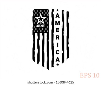 US Flag - Distressed American Flag, illustration
