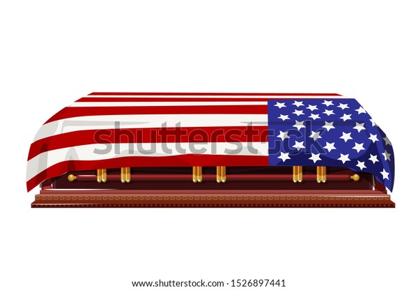 Us Flag Draped Coffin Fallen Soldiers Stock Vector Royalty Free