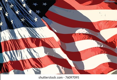 US Flag. EPS 10 Vector.