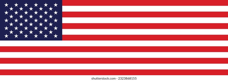 Fondo de la bandera de los EE.UU., pancarta ancha, ilustración vectorial