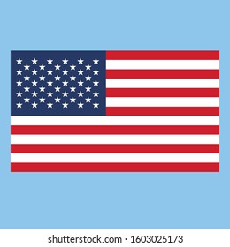 US Flag illustration, textured background, Symbols of US - Vector