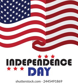 US Flag. Independence Day 4th July 2024. Happy Independence Day of the USA, Fourth of July. EPS editable file Vector illustration.