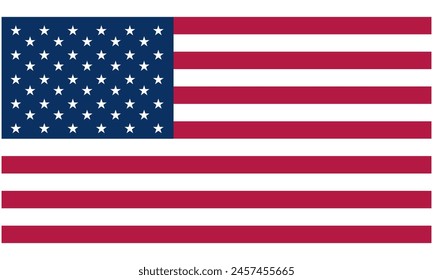 US flag isolated on white background, Flag of the USA