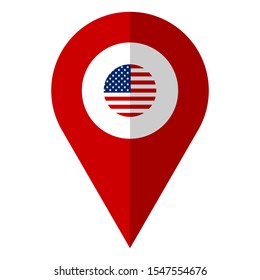 US flag location map pin vector illustration. United states of america 