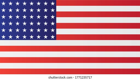 Bandera nacional de Estados Unidos con 48 estrellas. Símbolo de historial de ilustraciones vectoriales de Estados Unidos. En uso durante 47 años, del 4 de julio de 1912 al 3 de julio de 1959.
