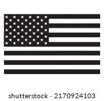 US flag in Pantone Black vector illustration