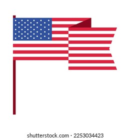 Bandera estadounidense aislada en icono de barra
