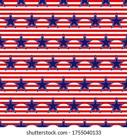 US flag seamless texture, vector background