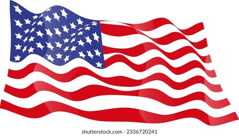 It's the US flag, shaking, swaying, with shadows.