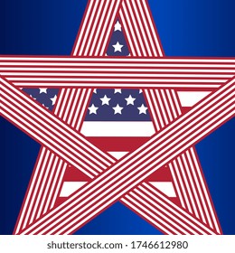US Flag in shape of a star