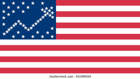 US flag with stars reassembled to look like a stock market graph rise