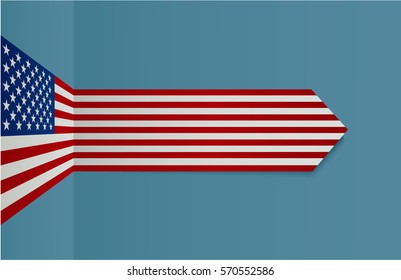 US flag, striped arrow, infographic 