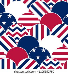 US flag style seamless pattern - patriotic background design