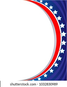US flag symbols patriotic wave frame with empty space for text vector design template blank letterhead
