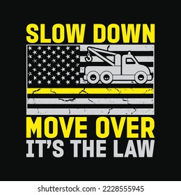 US Flag Thin Yellow Line Tow Truck Driver