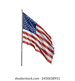 US flag watercolor isolated vector illustration