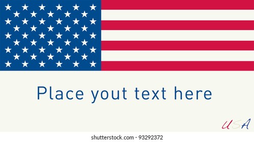 US Flag. Write your Own Text Bellow the Flag. Vector