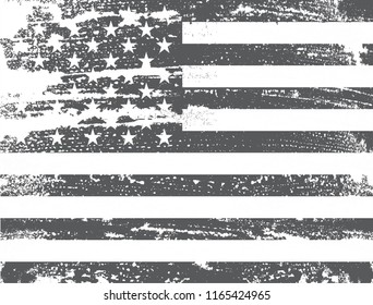 American Flag Background Black White Raster Stock Illustration ...