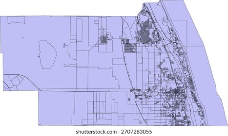 Bloque del censo de Vectores del condado de Indian River del estado de Florida de EE. UU. Bloque de tabulación de Vectores (censo) de 2020