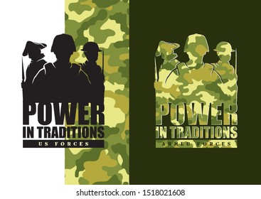 US Forces Military Poster. US Forces Military T-shirt Design.