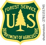 US Forest Service Badge Logo Design Isolated Government Emblem Illustration