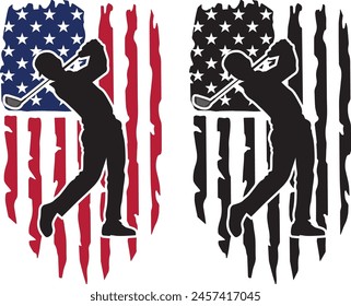 US golf, American golf, golf flag, golf player