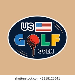 US GOLF OFFENE ILLUSTRATION EMBLEM